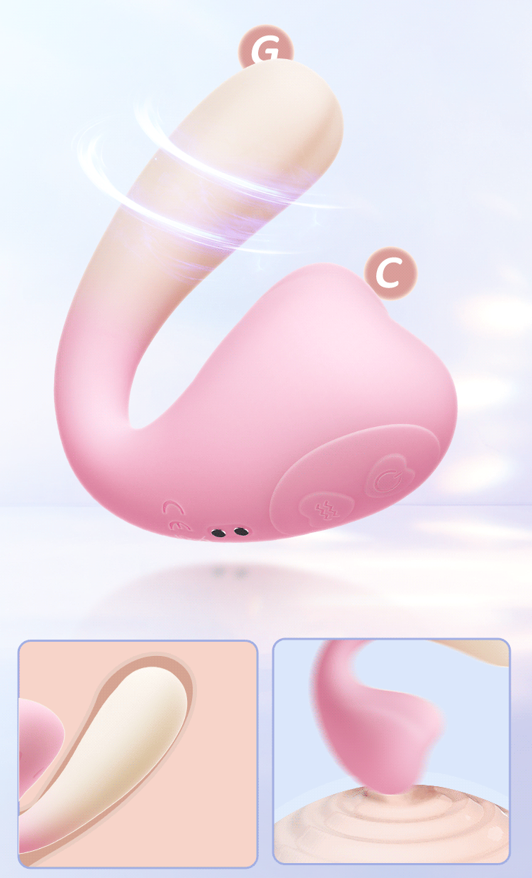 Elephant Nose - 360-degree Rotational Heated Dual Vibrator